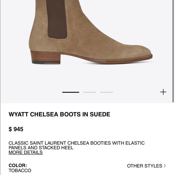 MENS YSL WYATT 30 Chelsea Boots tan/beige size 41 - Picture 10 of 10